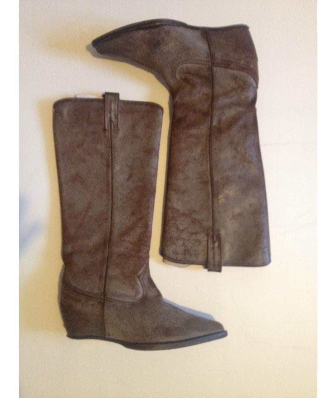 MAISON MARGIELA Коричневые кожаные сапоги, фото 7