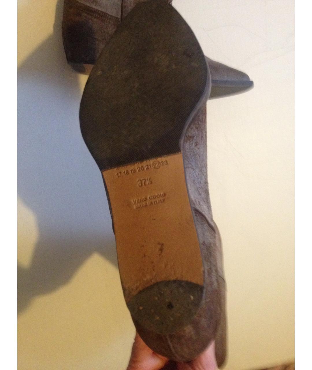 MAISON MARGIELA Коричневые кожаные сапоги, фото 5