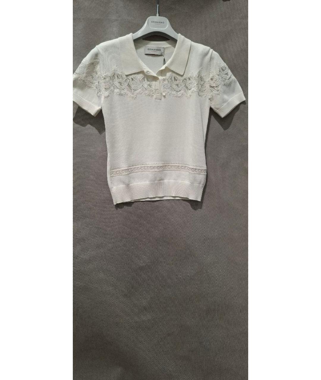 ERMANNO SCERVINO Белый полиэстеровый джемпер / свитер, фото 9