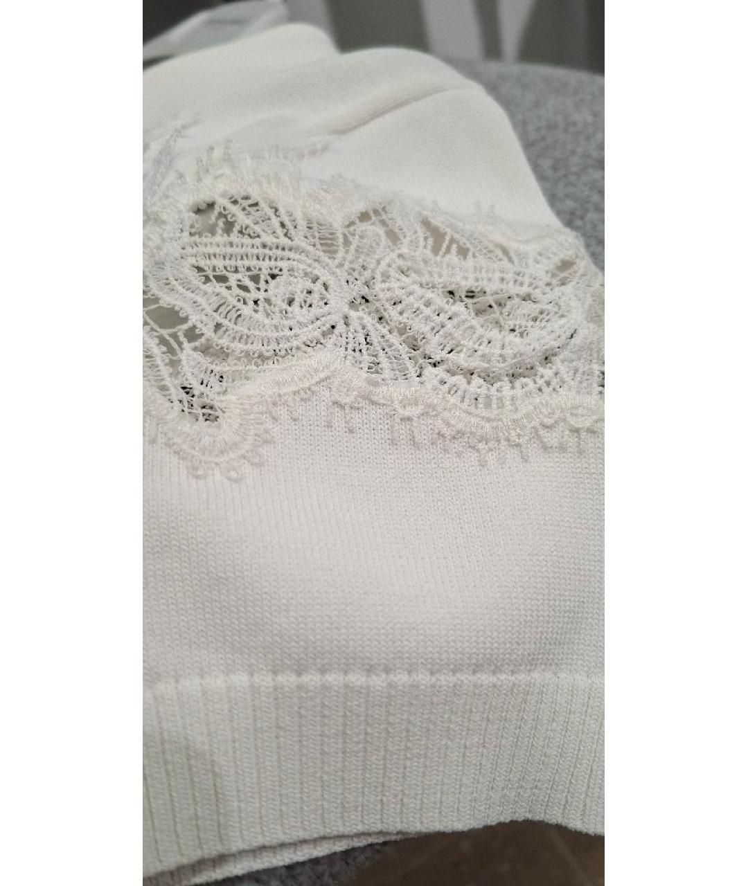 ERMANNO SCERVINO Белый полиэстеровый джемпер / свитер, фото 7