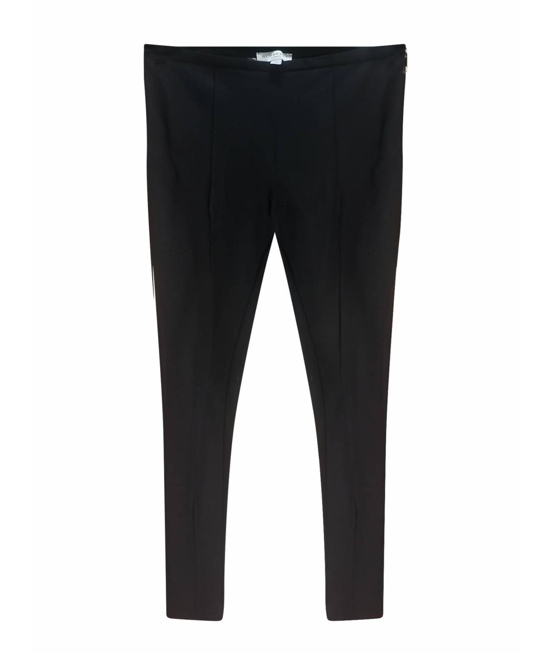BURBERRY Черные вискозные брюки узкие, фото 1