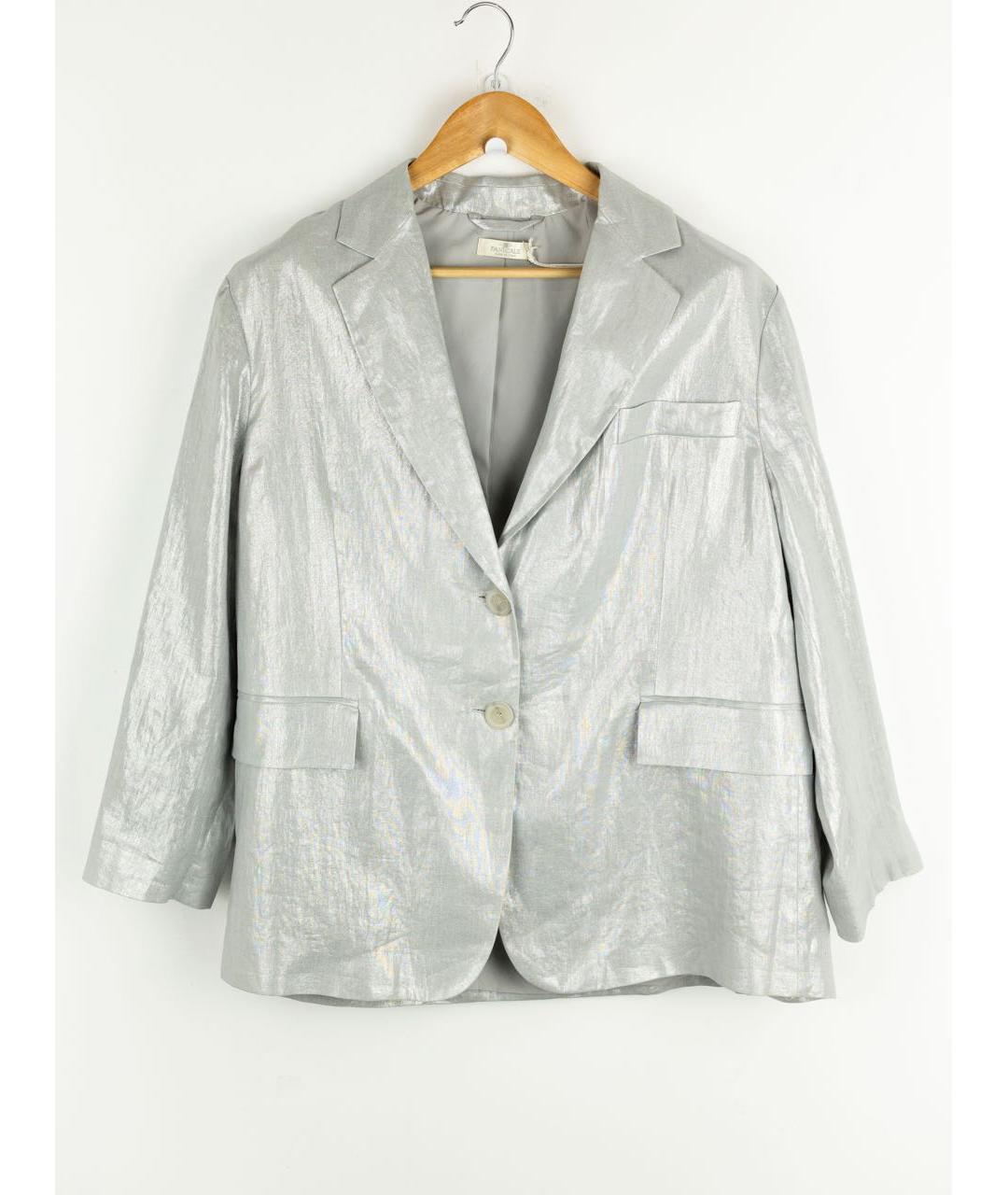 PANICALE Серебрянный льняной костюм с брюками, фото 6