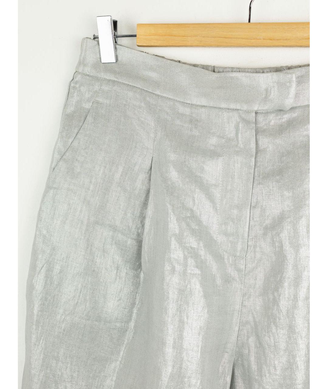 PANICALE Серебрянный льняной костюм с брюками, фото 4