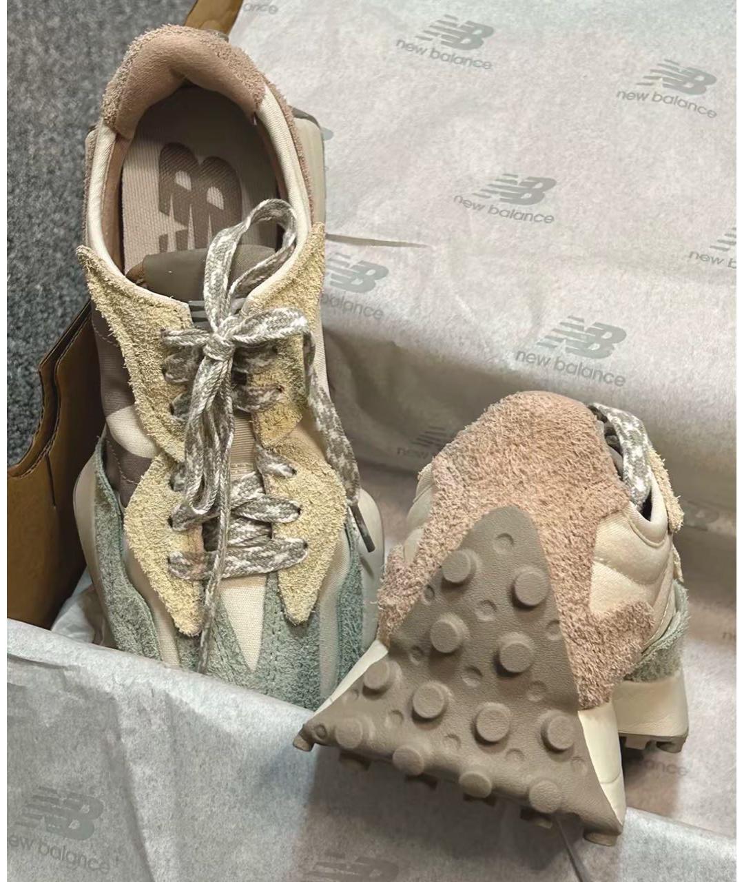 NEW BALANCE Бежевые замшевые кроссовки, фото 6