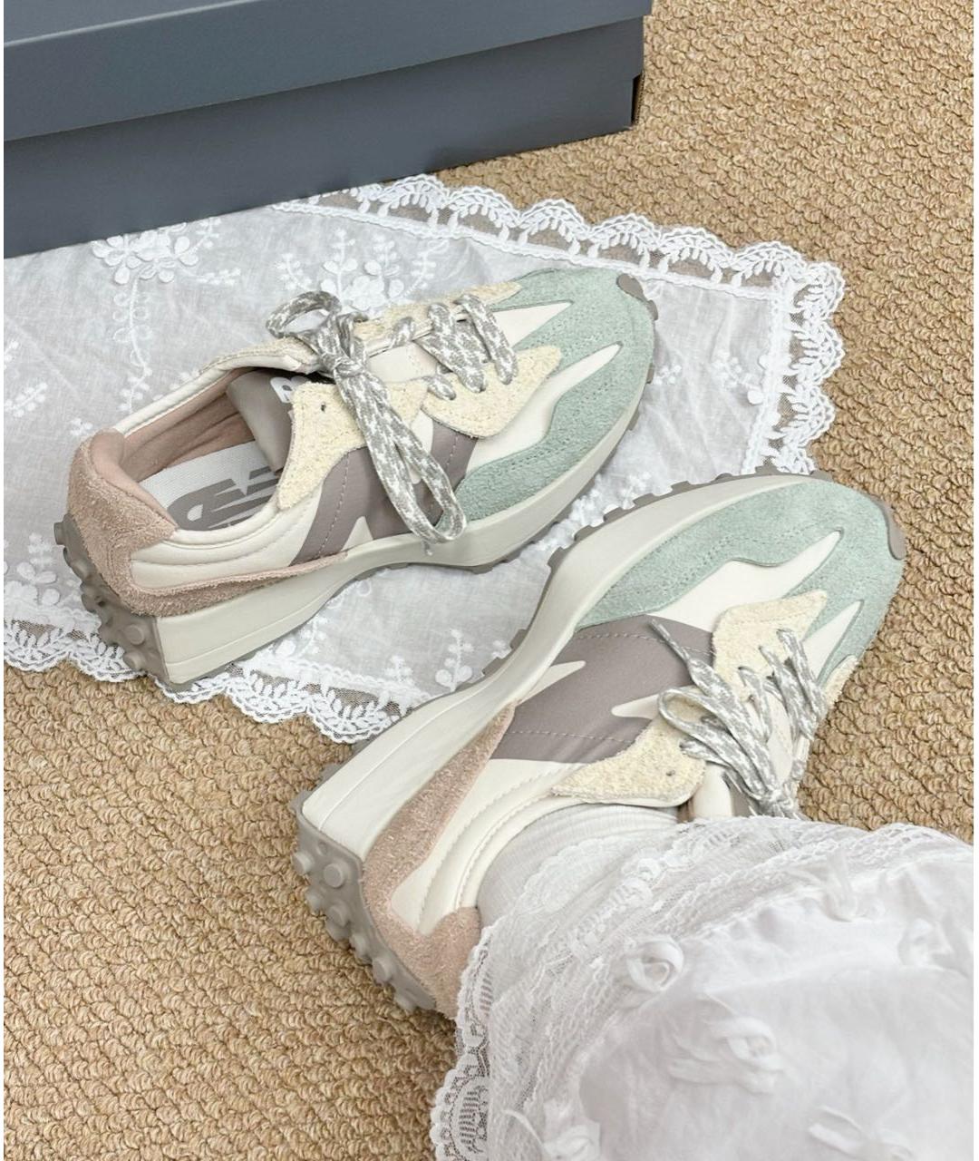 NEW BALANCE Бежевые замшевые кроссовки, фото 8