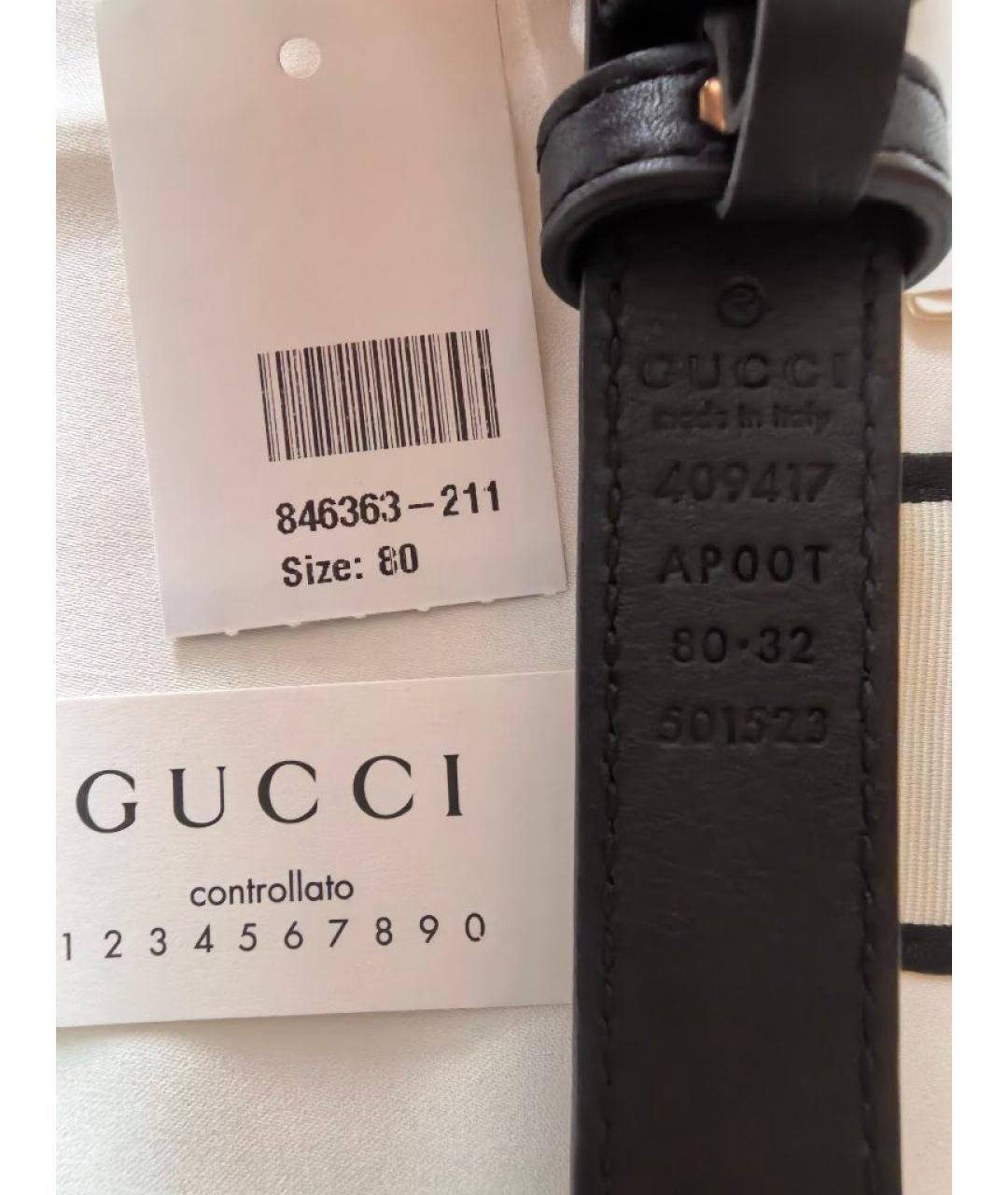 GUCCI Черный кожаный ремень, фото 2