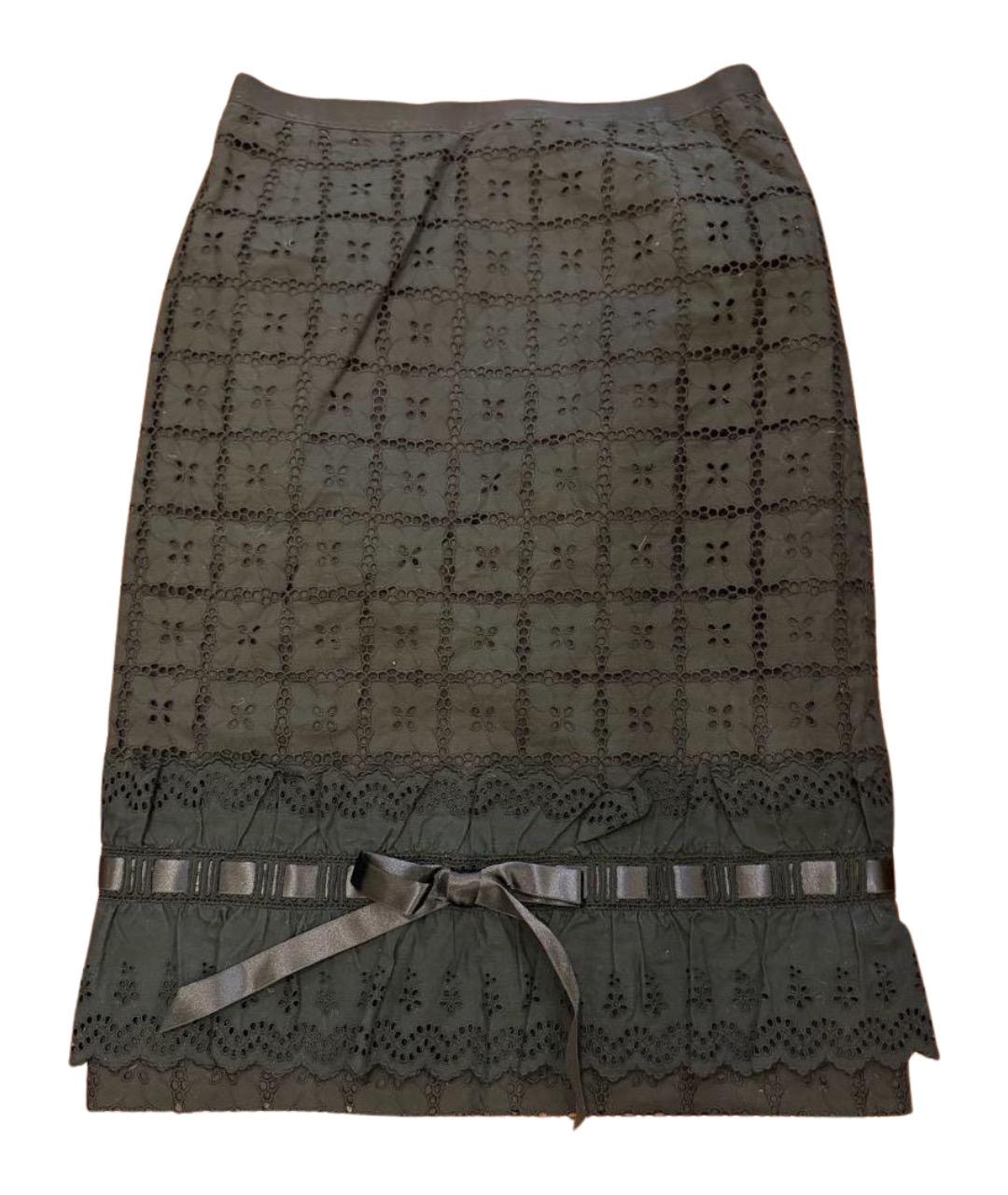 DOLCE&GABBANA Черная хлопковая юбка миди, фото 1