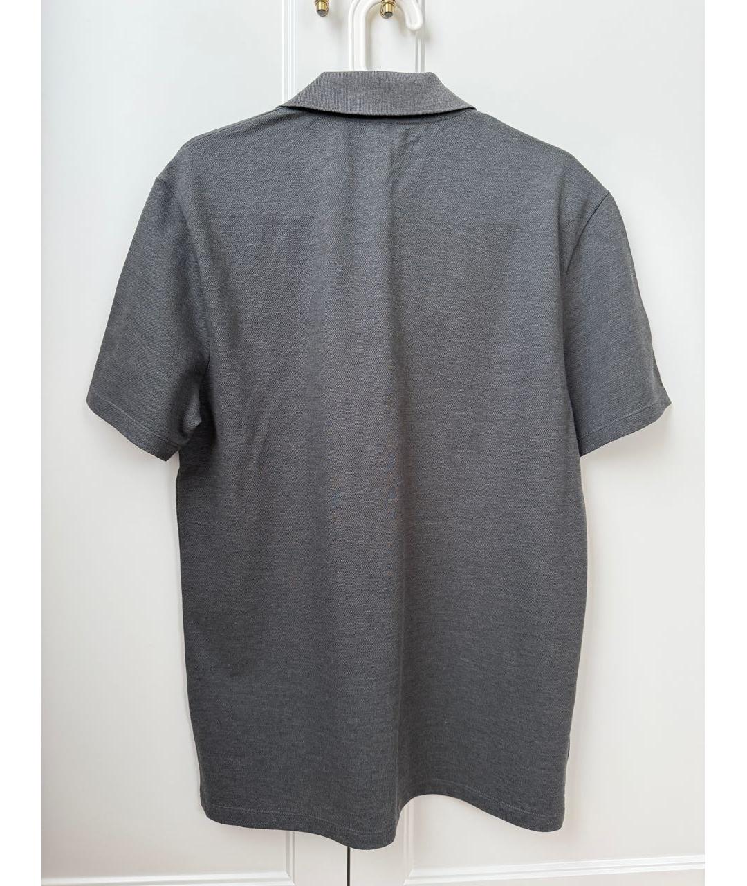 GUCCI Антрацитовое хлопковое поло с коротким рукавом, фото 2