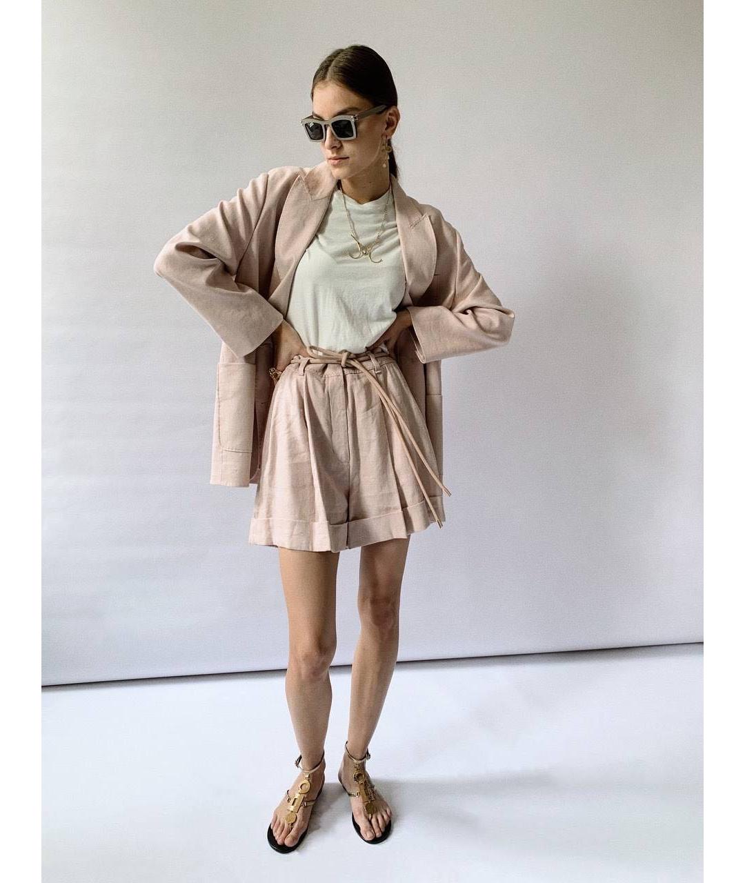 ZIMMERMANN Розовые хлопковые шорты, фото 2