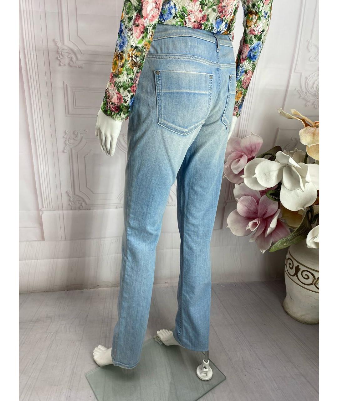 KARL LAGERFELD Голубые хлопко-эластановые прямые джинсы, фото 8