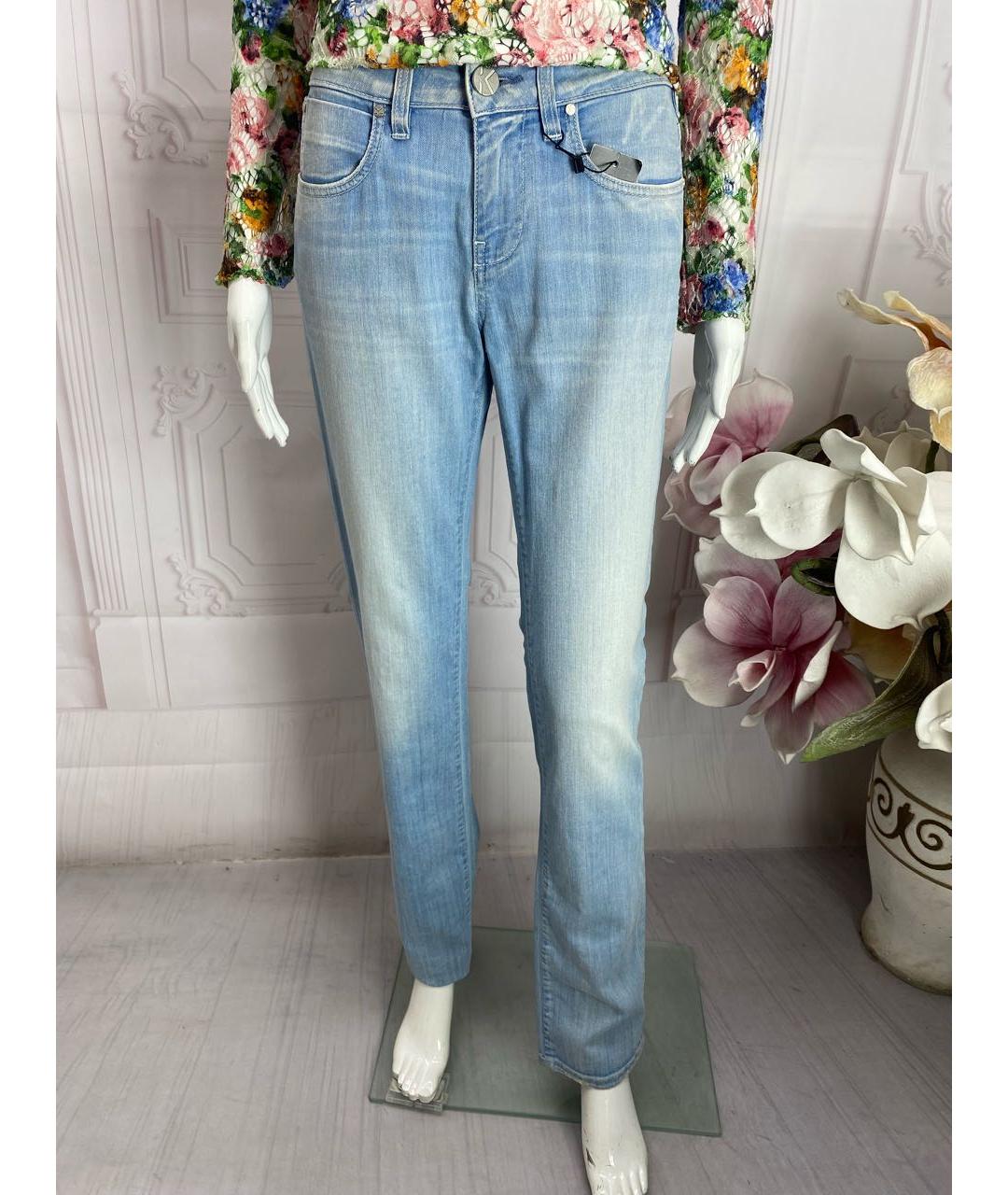 KARL LAGERFELD Голубые хлопко-эластановые прямые джинсы, фото 6