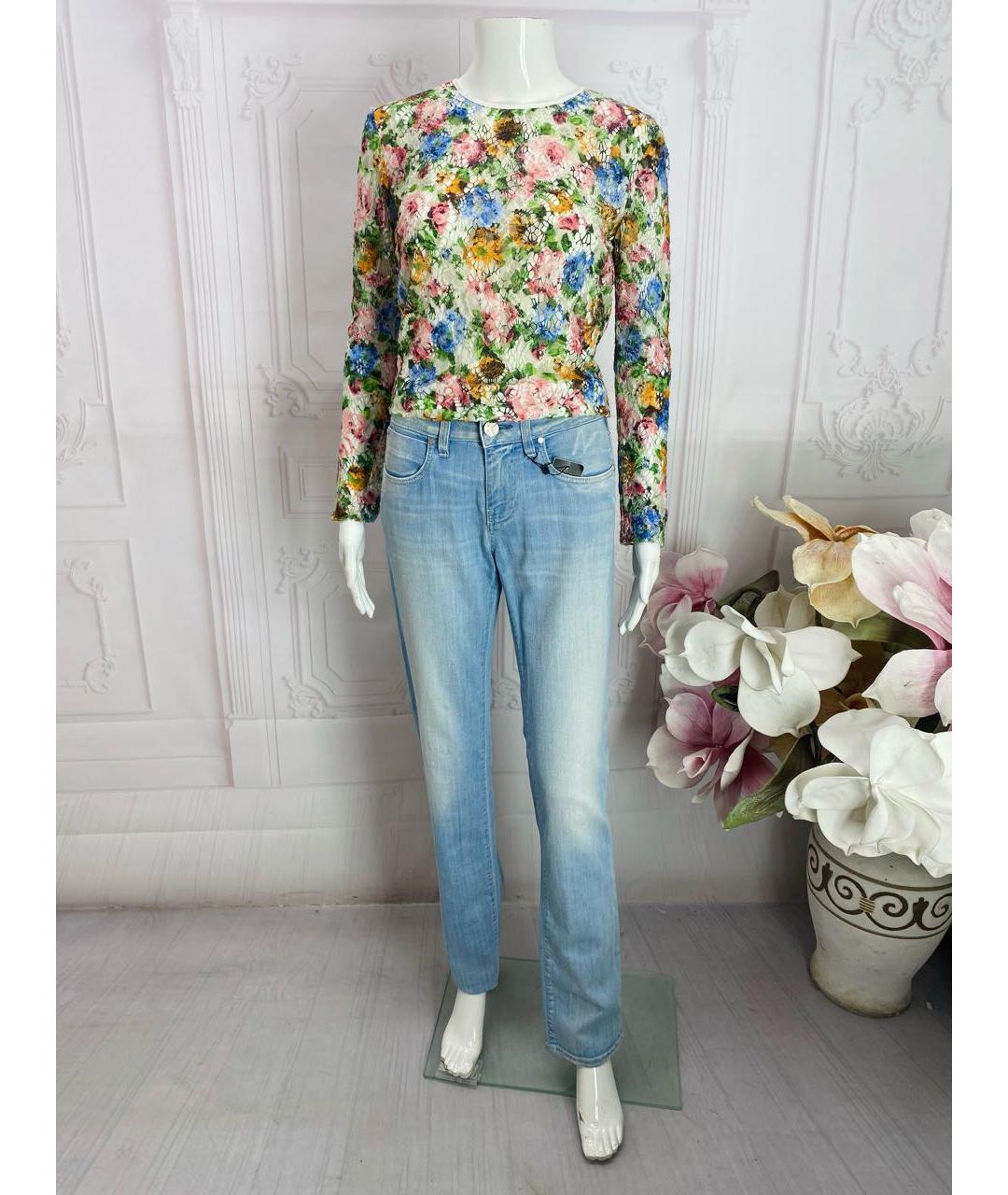 KARL LAGERFELD Голубые хлопко-эластановые прямые джинсы, фото 5