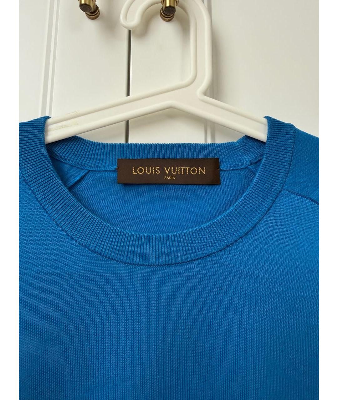 LOUIS VUITTON Голубая хлопковая водолазка, фото 3