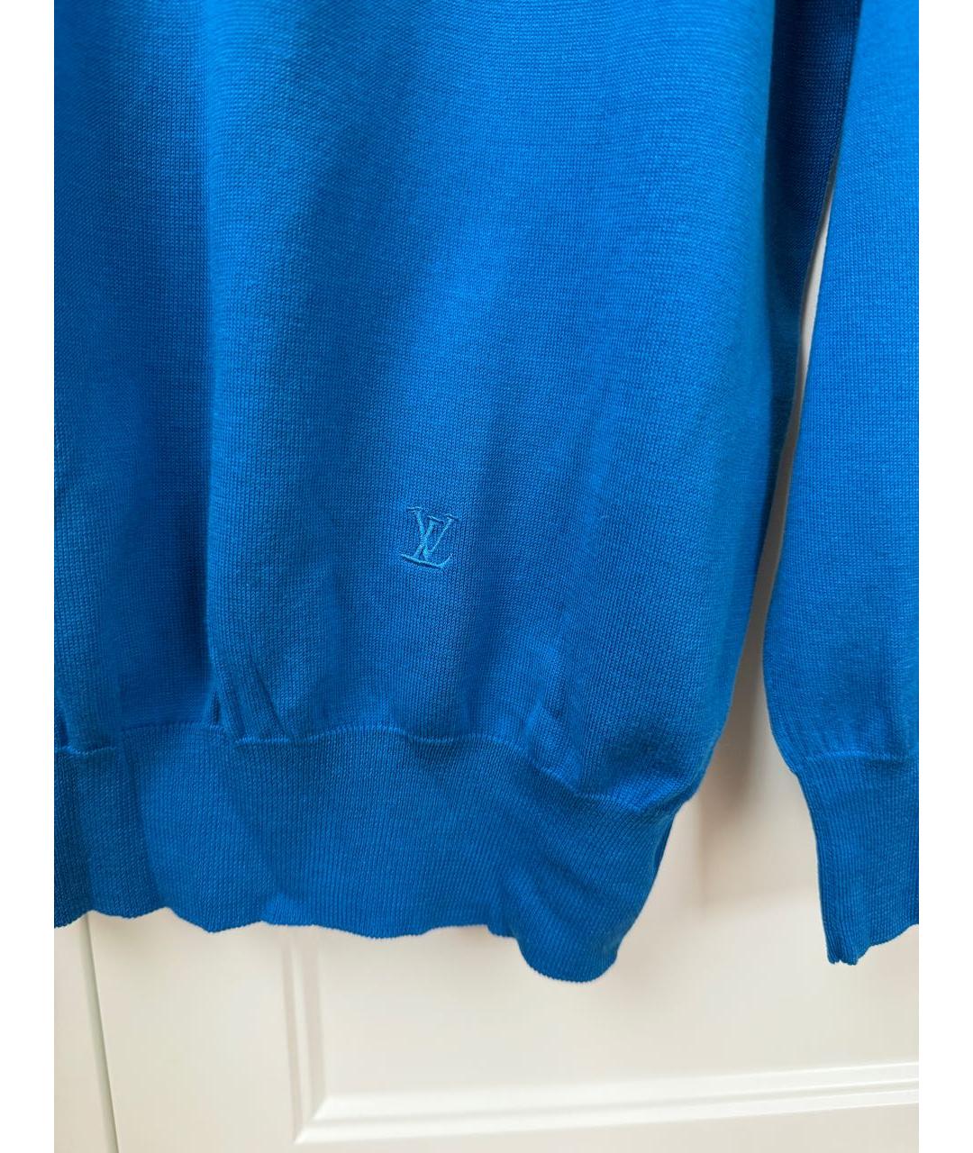 LOUIS VUITTON Голубая хлопковая водолазка, фото 4