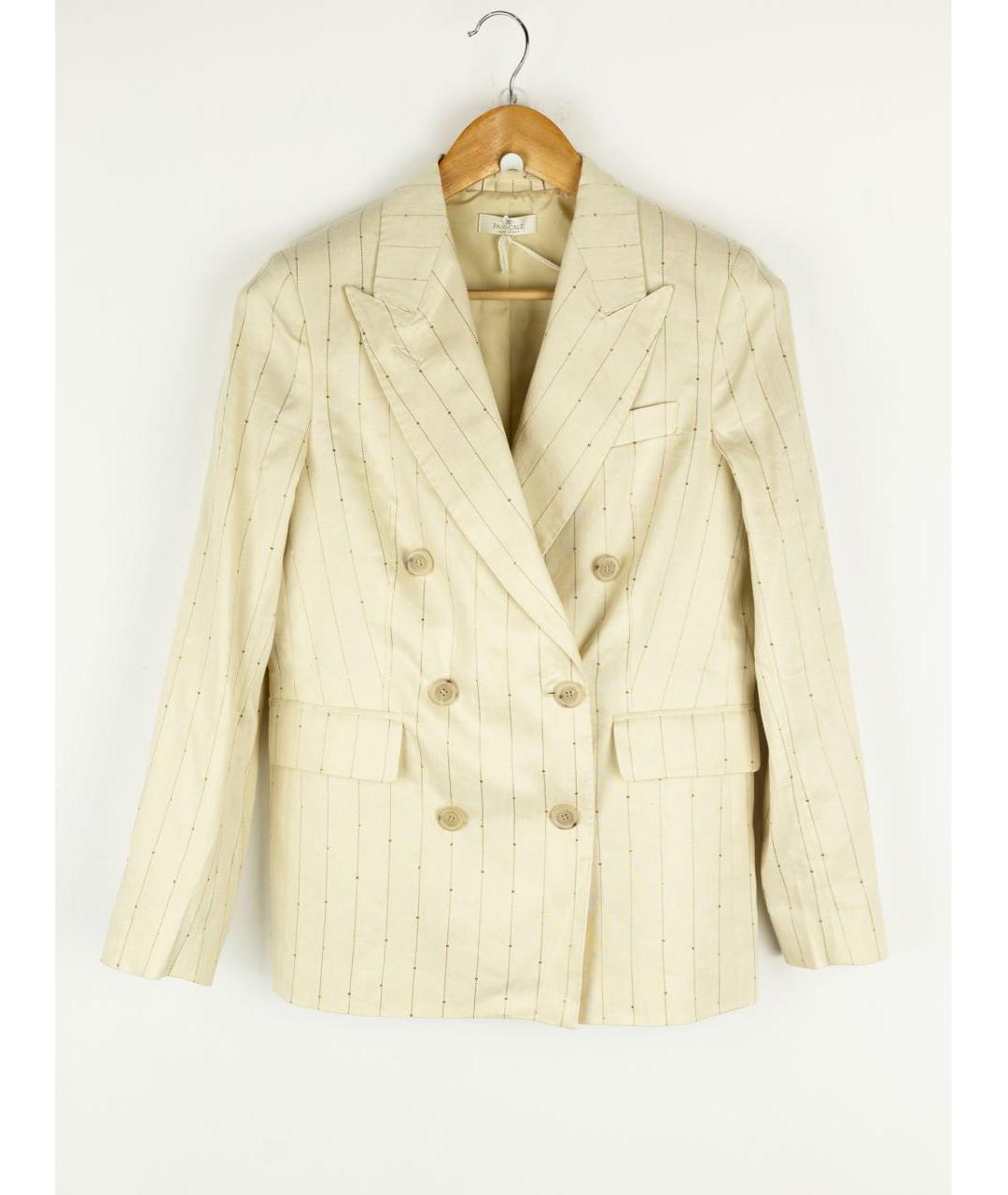 PANICALE Бежевый льняной костюм с брюками, фото 6