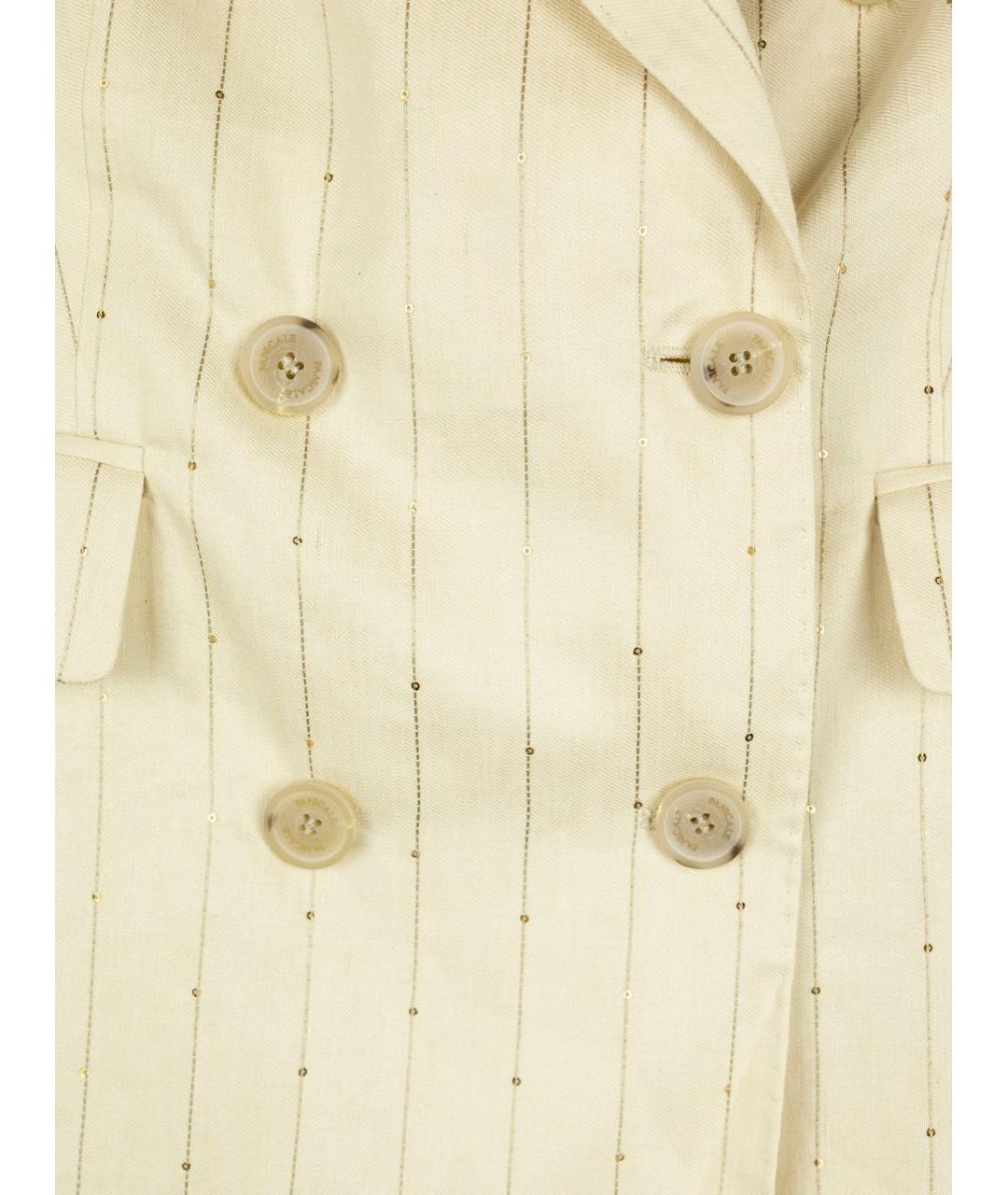 PANICALE Бежевый льняной костюм с брюками, фото 3