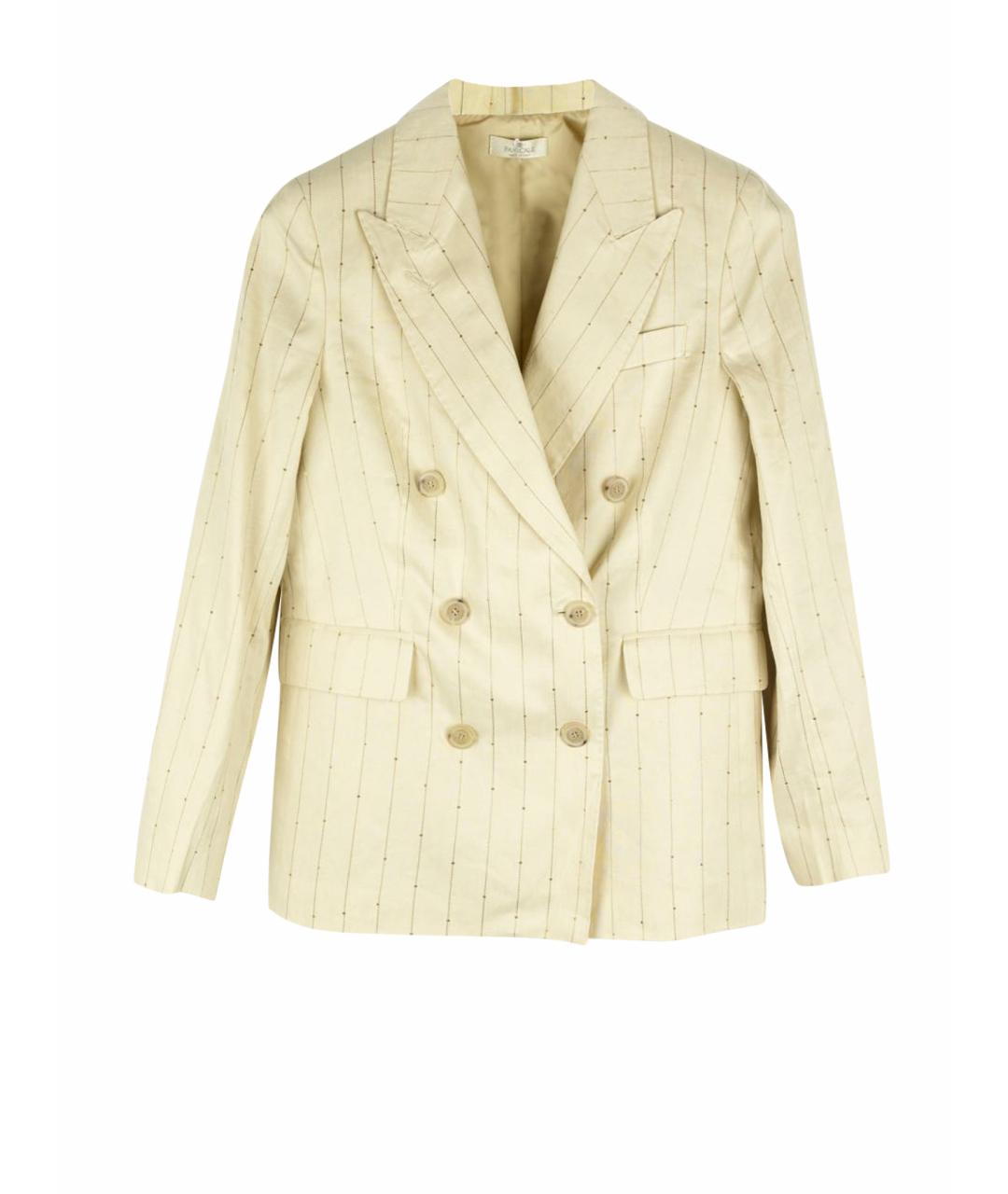 PANICALE Бежевый льняной костюм с брюками, фото 1