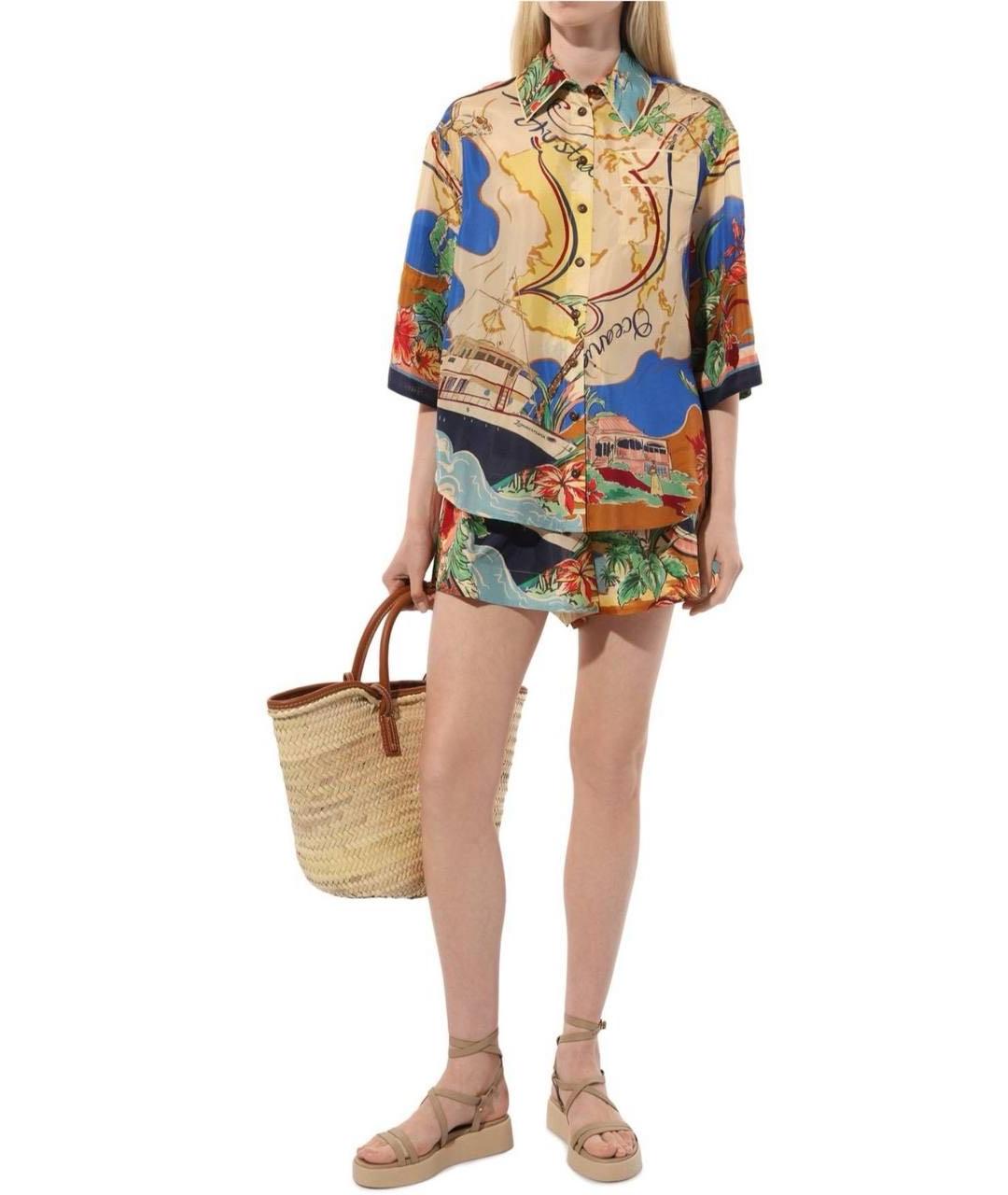 ZIMMERMANN Голубая шелковая рубашка, фото 2