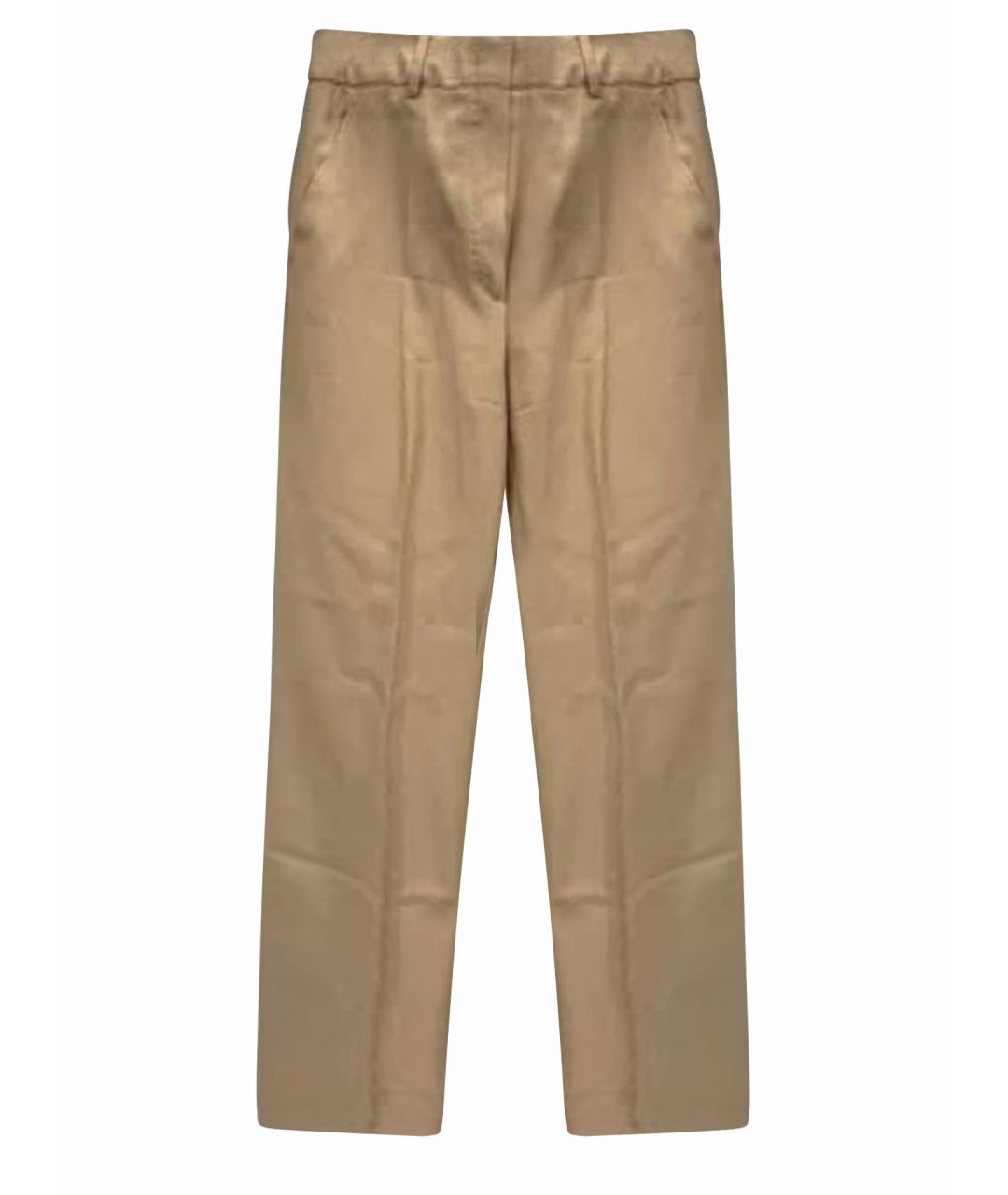 MAX MARA STUDIO Бежевые шерстяные прямые брюки, фото 1