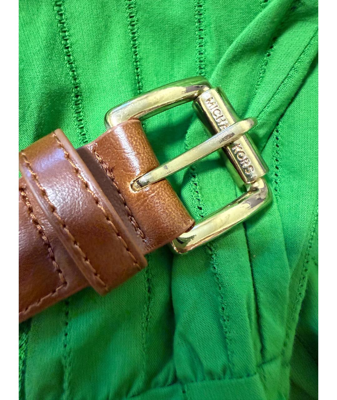 MICHAEL MICHAEL KORS Зеленый хлопковый сарафан, фото 6