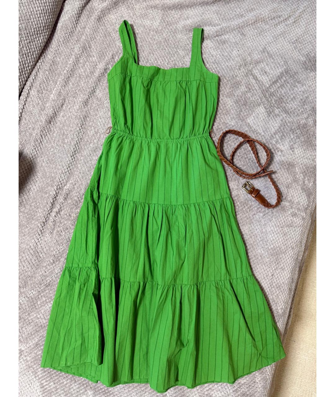 MICHAEL MICHAEL KORS Зеленый хлопковый сарафан, фото 8