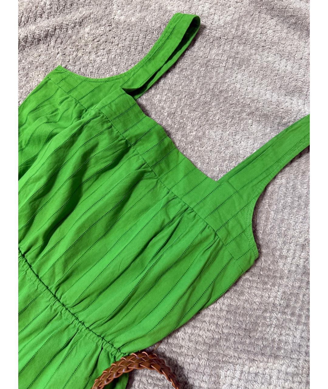 MICHAEL MICHAEL KORS Зеленый хлопковый сарафан, фото 3