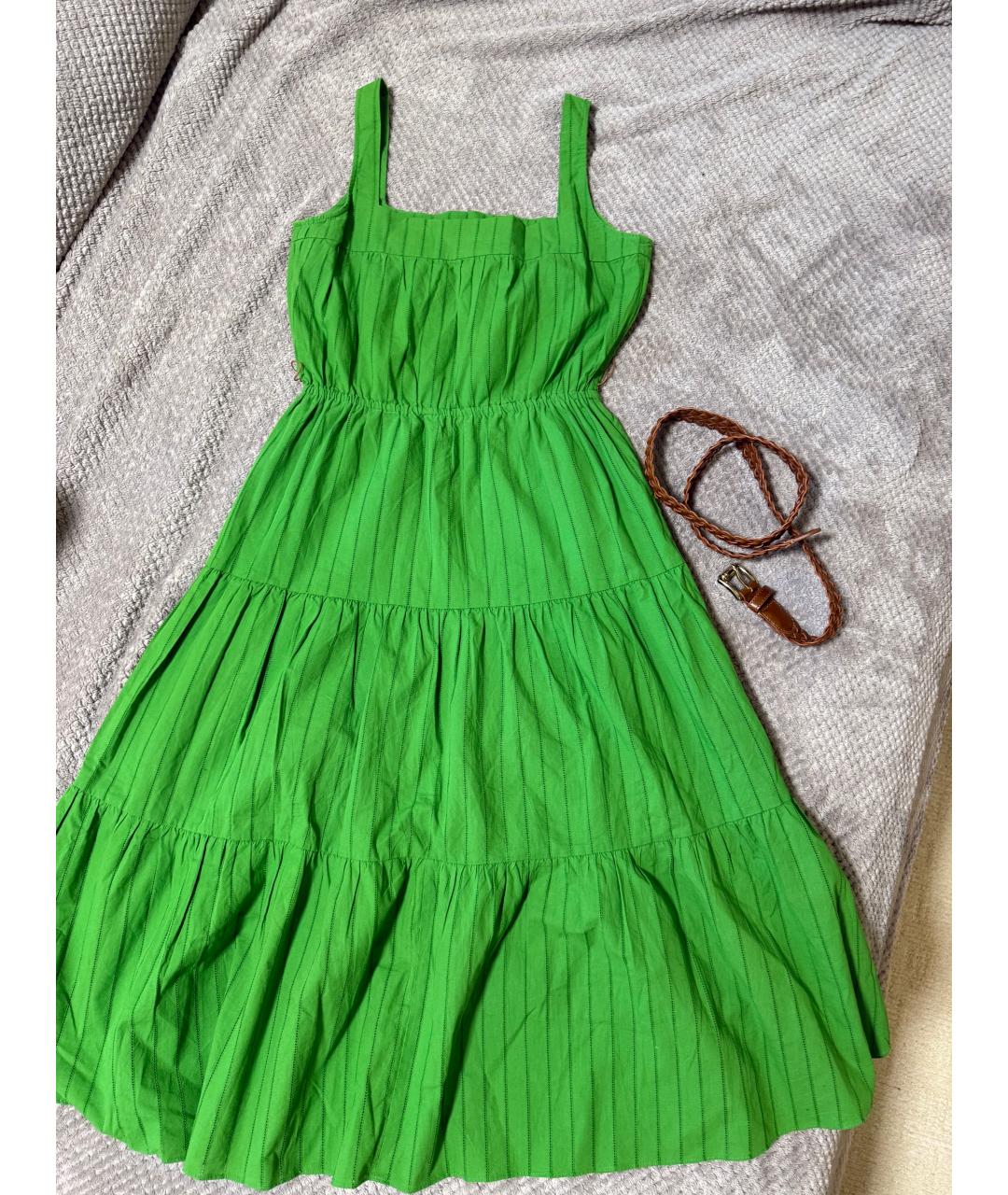 MICHAEL MICHAEL KORS Зеленый хлопковый сарафан, фото 2