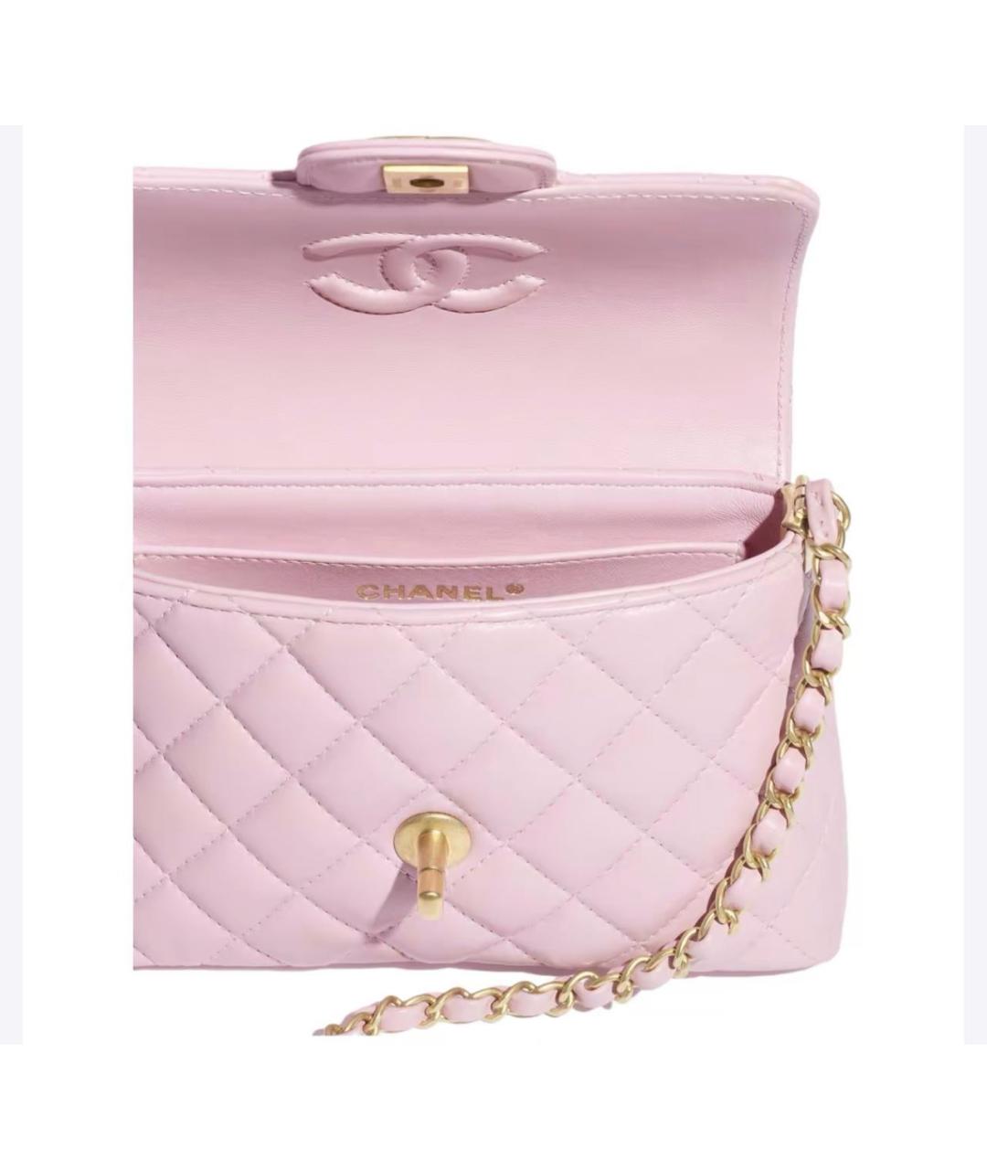 CHANEL Розовая кожаная сумка через плечо, фото 3