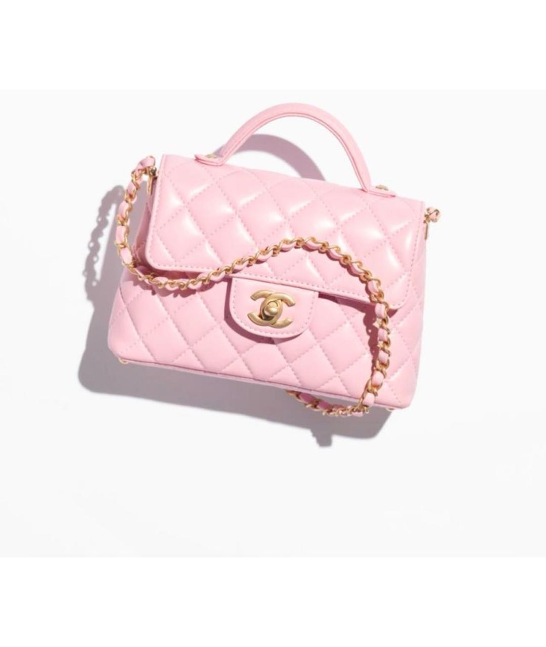CHANEL Розовая кожаная сумка через плечо, фото 4