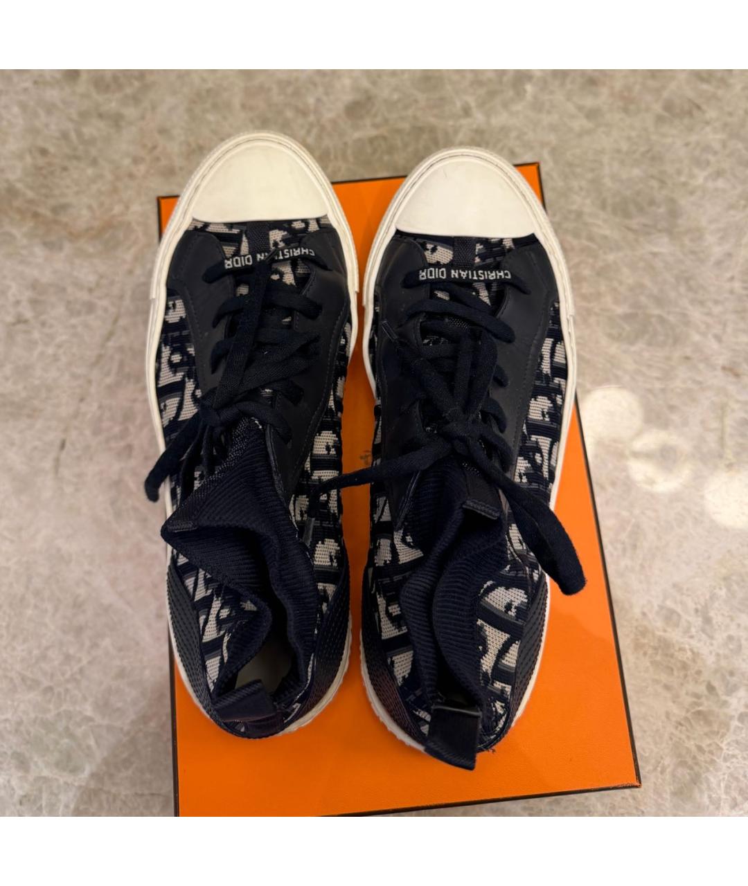 CHRISTIAN DIOR Темно-синие текстильные кеды, фото 4