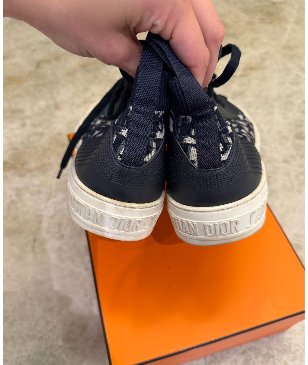 CHRISTIAN DIOR Темно-синие текстильные кеды, фото 5