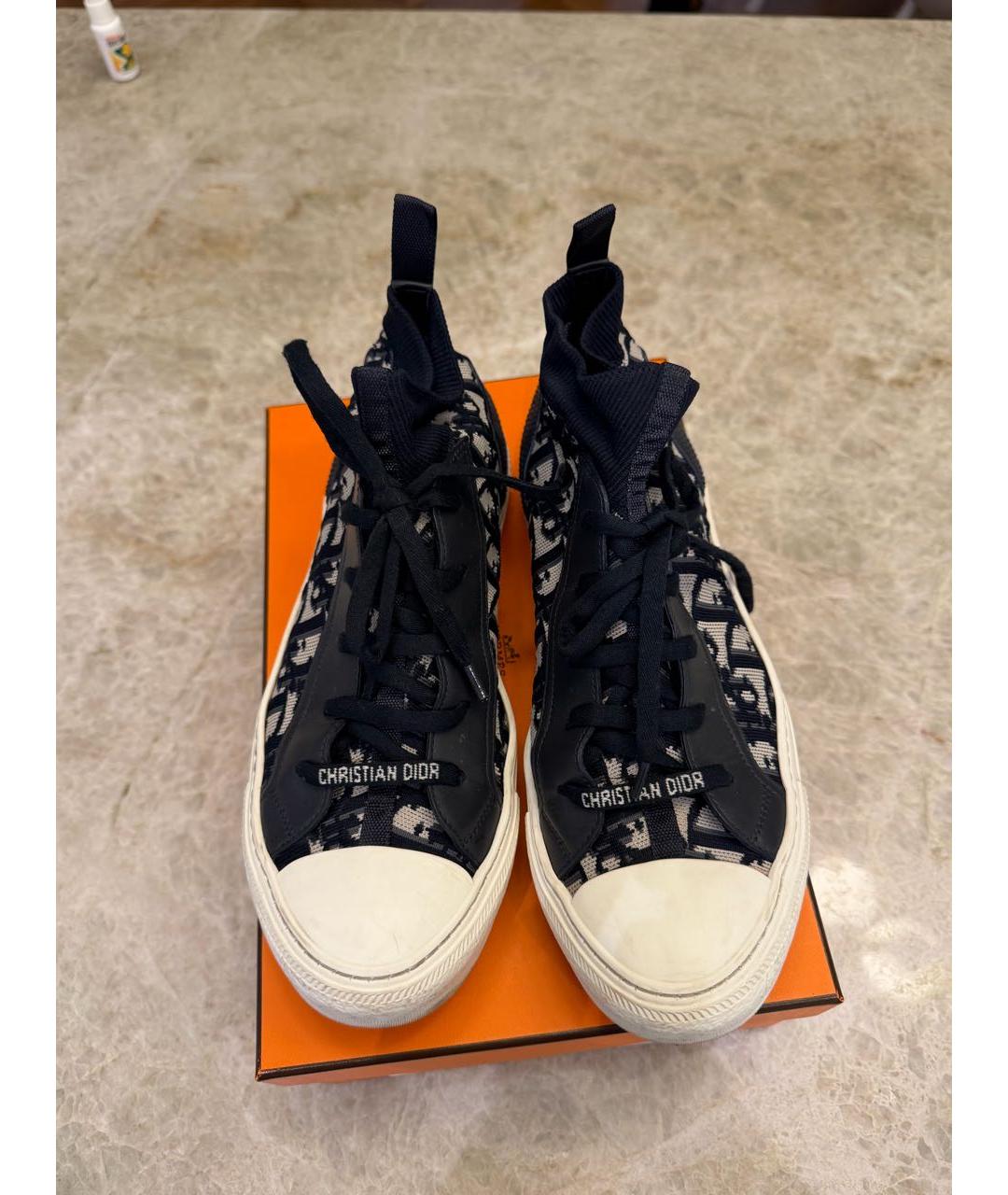 CHRISTIAN DIOR Темно-синие текстильные кеды, фото 3