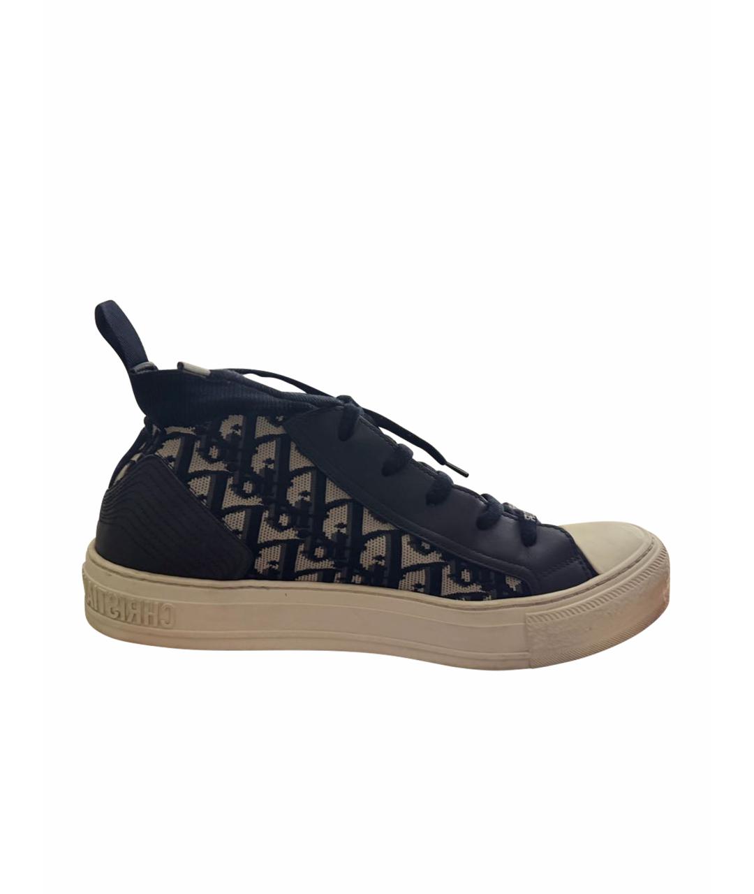 CHRISTIAN DIOR Темно-синие текстильные кеды, фото 1