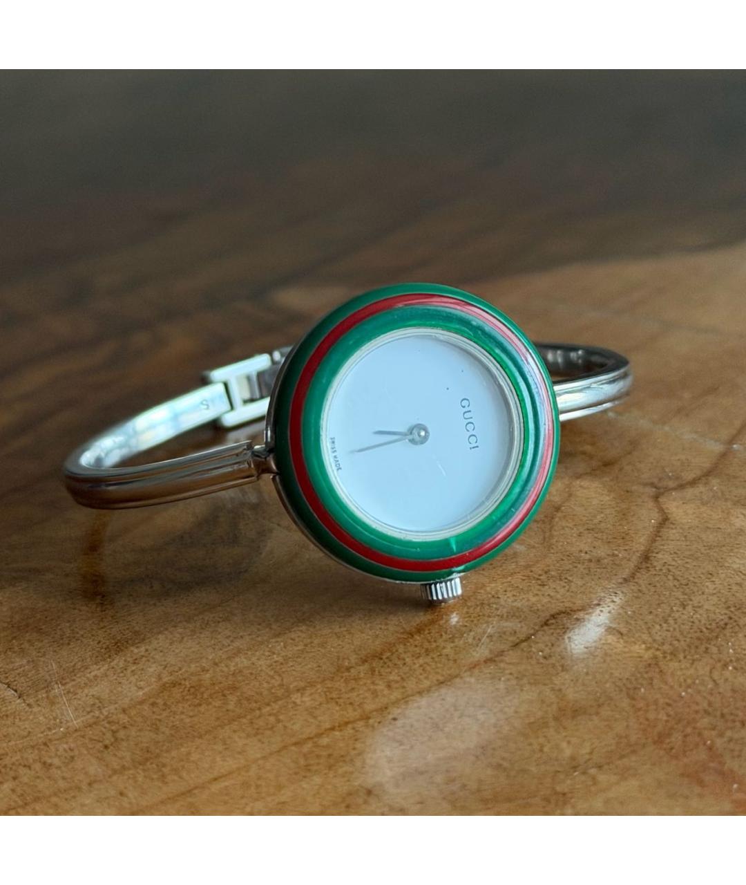 GUCCI Серебряные металлические часы, фото 4