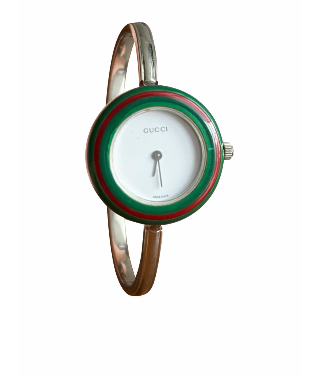 GUCCI Серебряные металлические часы, фото 5