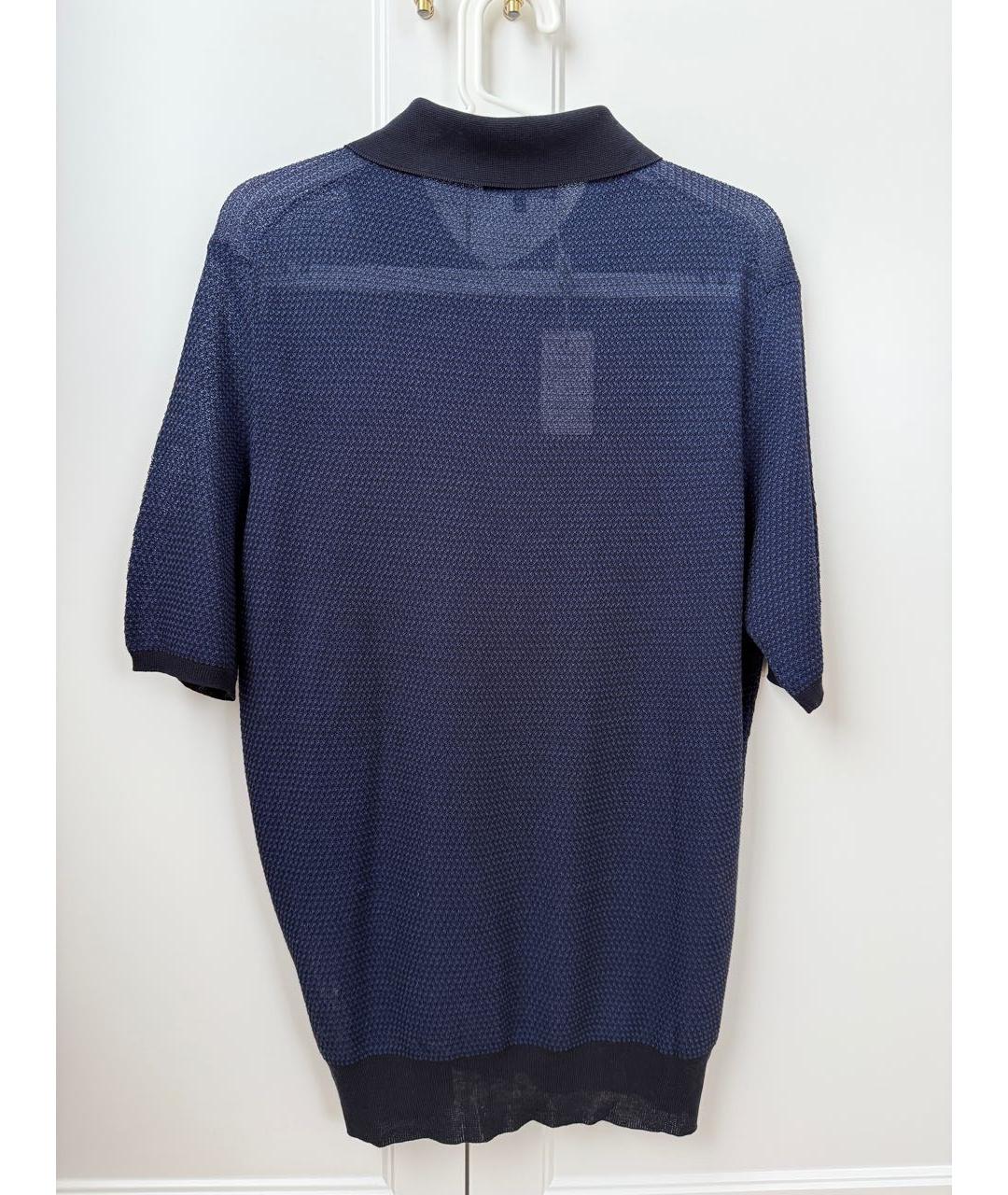 CANALI Темно-синее хлопковое поло с длинным рукавом, фото 2