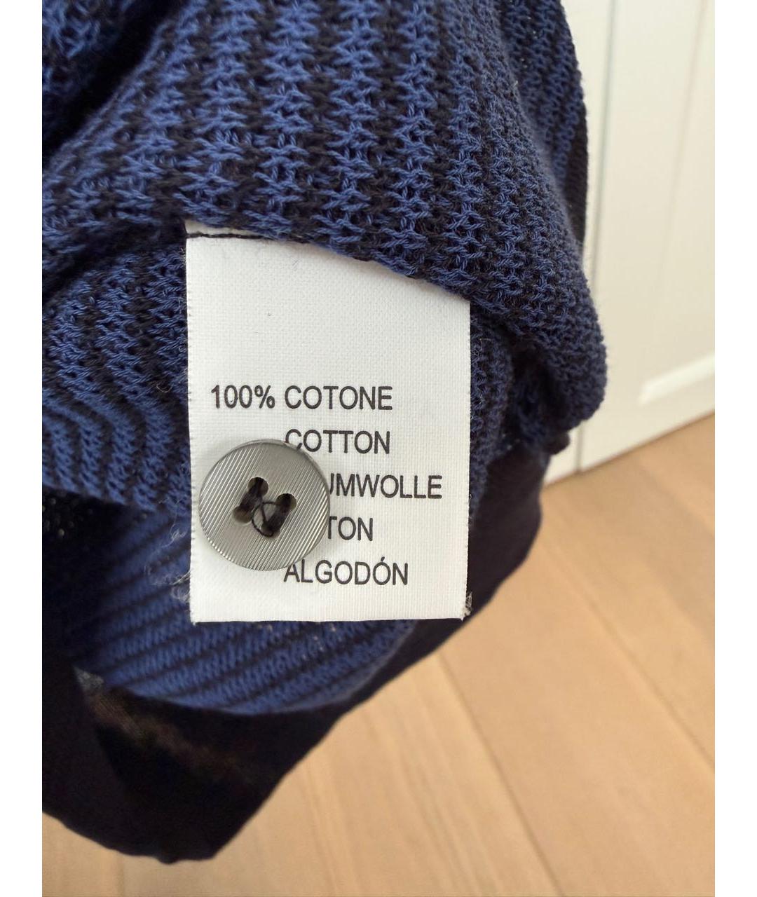 CANALI Темно-синее хлопковое поло с длинным рукавом, фото 4