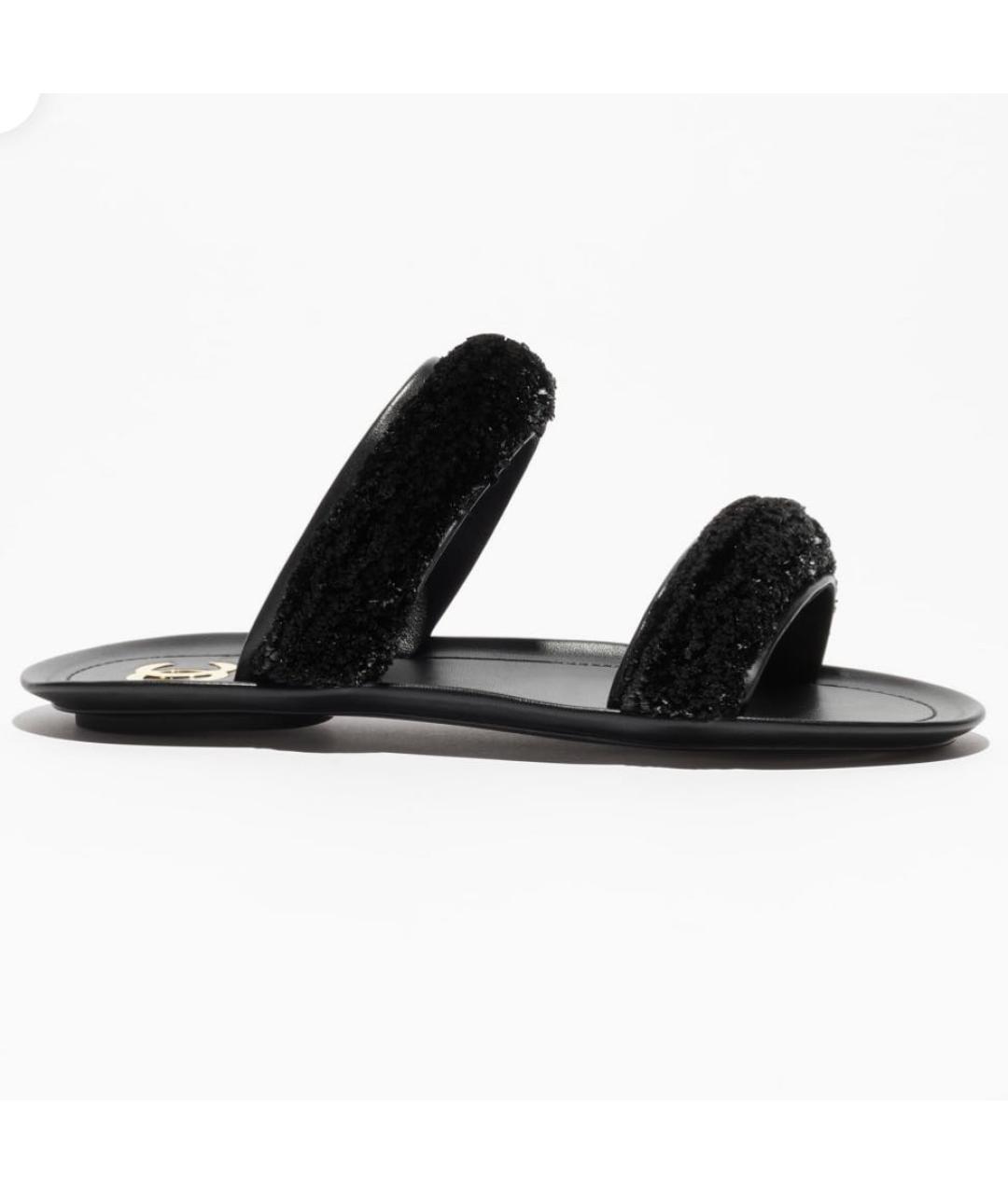 CHANEL Черные сандалии, фото 4