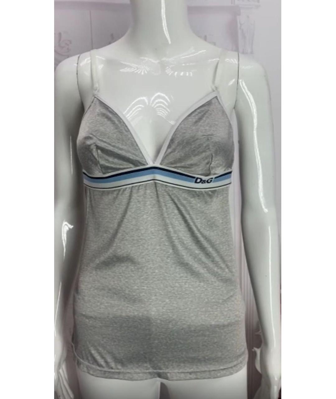 DOLCE&GABBANA Серая полиэстеровая майка, фото 7