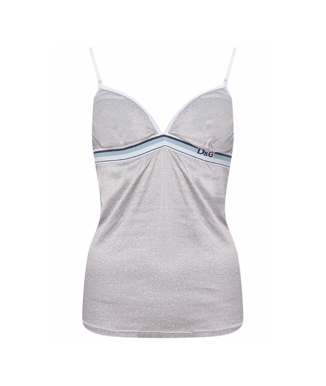 DOLCE&GABBANA Серая полиэстеровая майка, фото 9