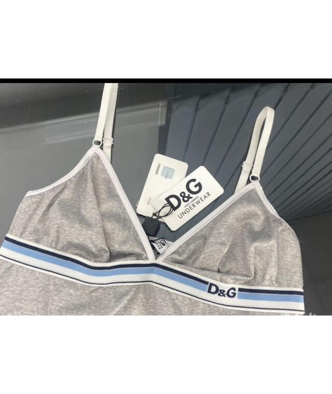 DOLCE&GABBANA Серая полиэстеровая майка, фото 3