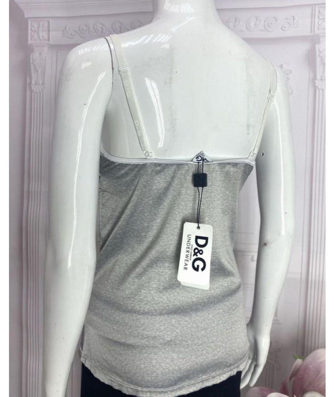 DOLCE&GABBANA Серая полиэстеровая майка, фото 2