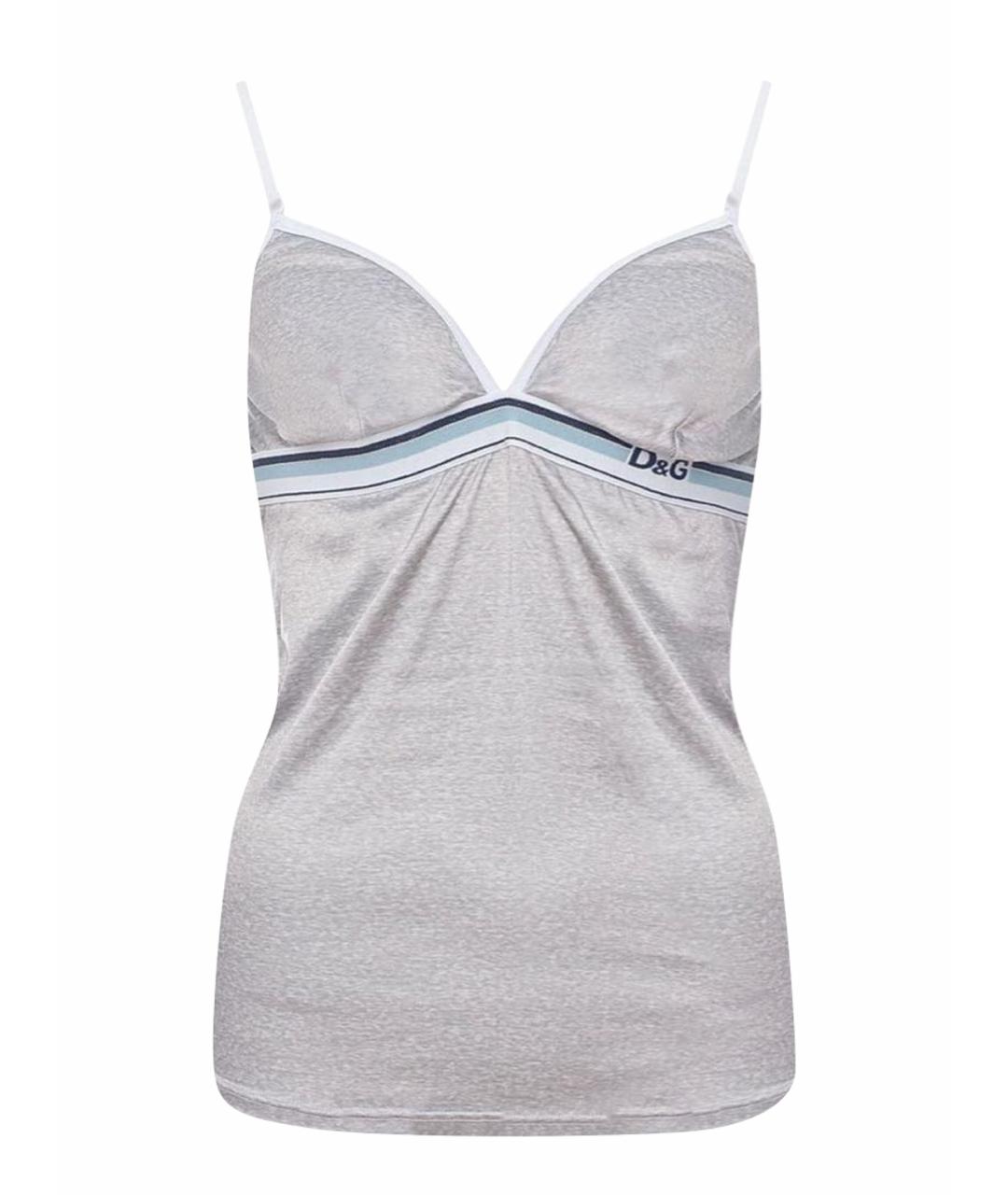 DOLCE&GABBANA Серая полиэстеровая майка, фото 1