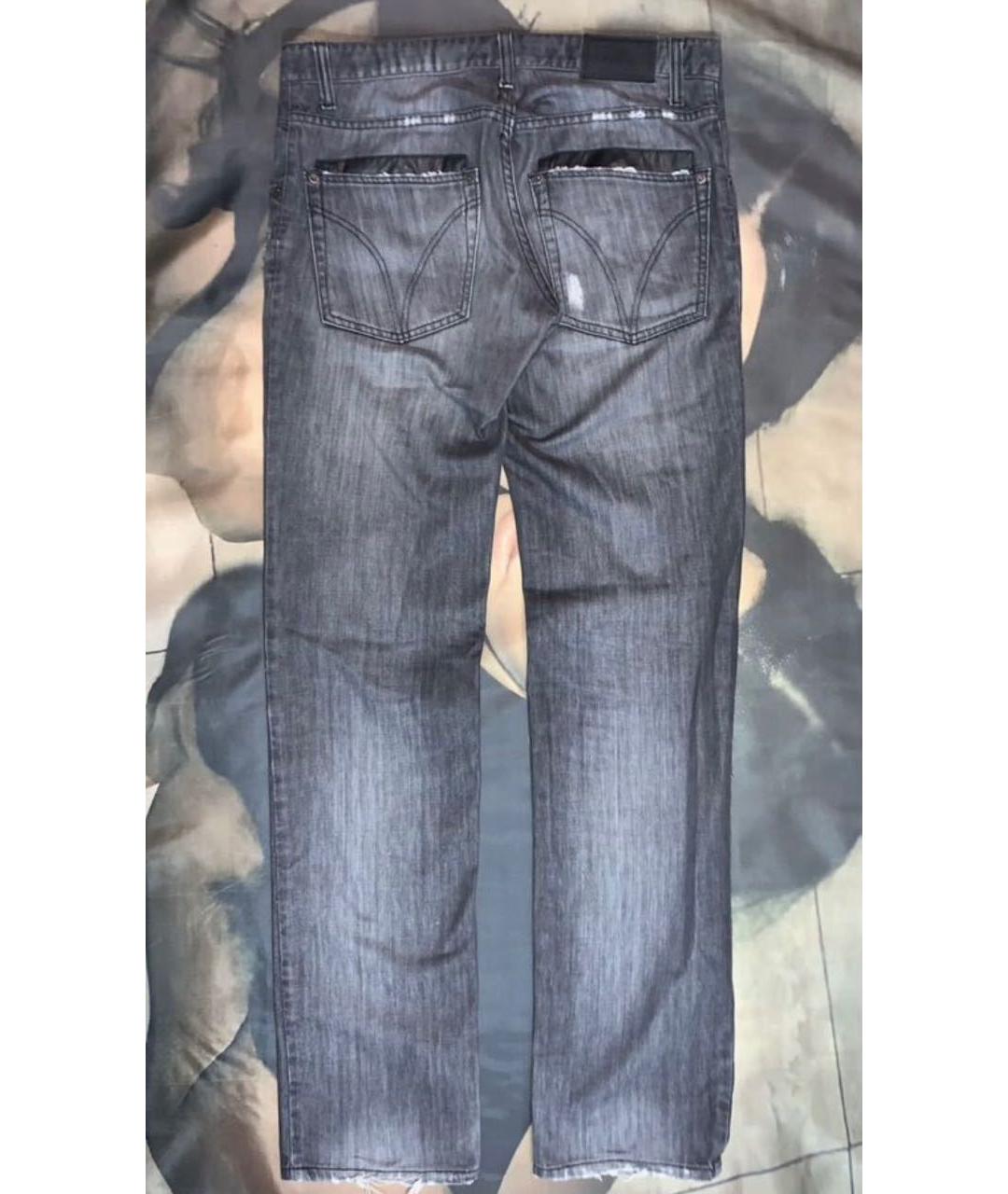 DOLCE&GABBANA Антрацитовые хлопковые прямые джинсы, фото 2