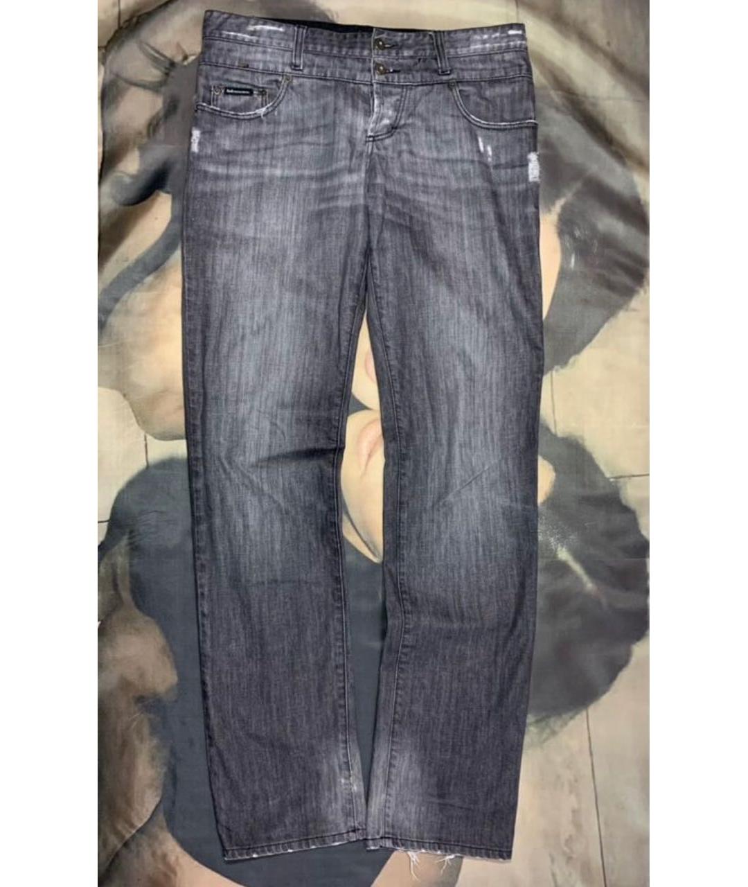 DOLCE&GABBANA Антрацитовые хлопковые прямые джинсы, фото 7