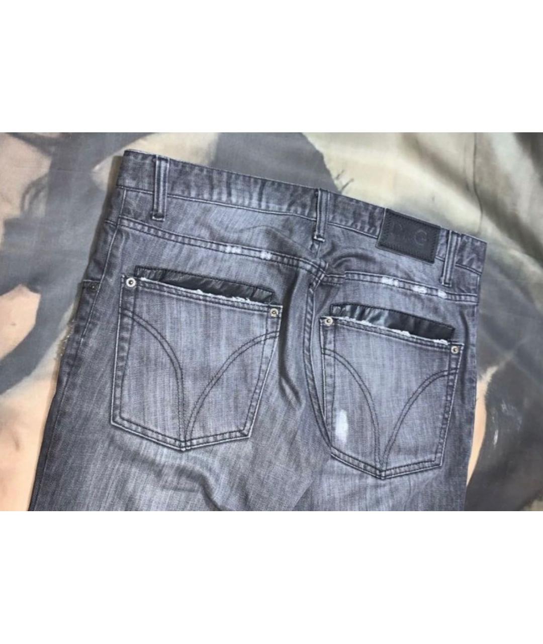 DOLCE&GABBANA Антрацитовые хлопковые прямые джинсы, фото 4