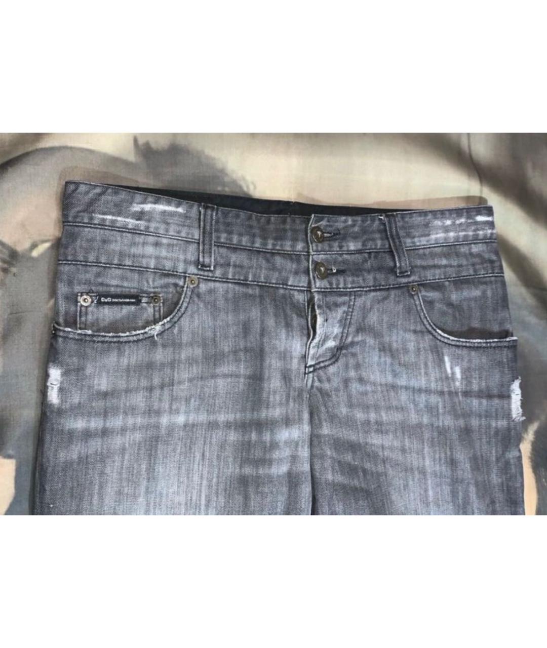 DOLCE&GABBANA Антрацитовые хлопковые прямые джинсы, фото 3