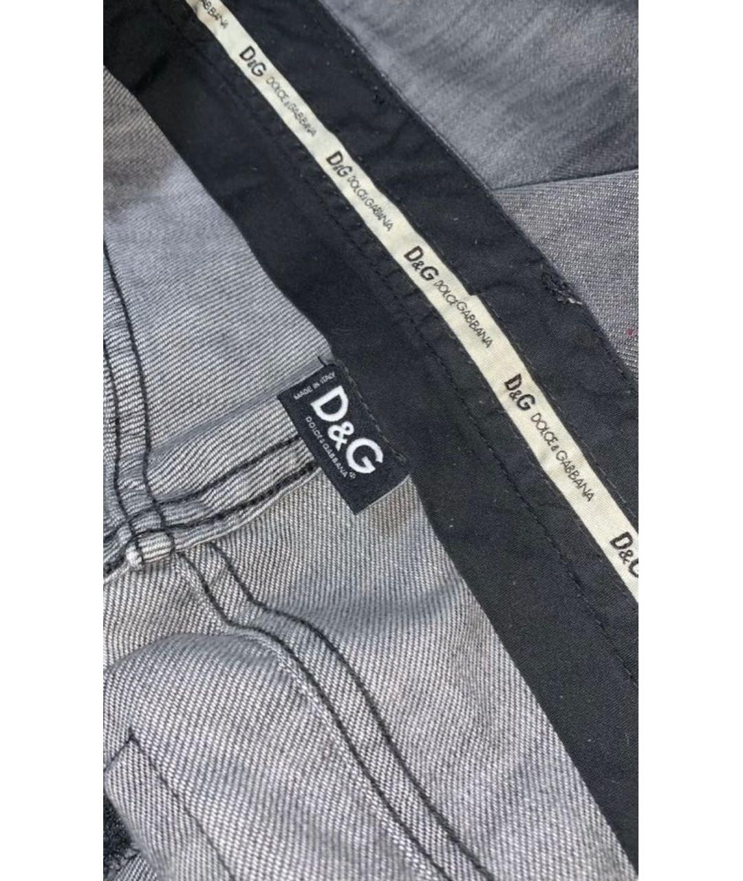 DOLCE&GABBANA Антрацитовые хлопковые прямые джинсы, фото 5