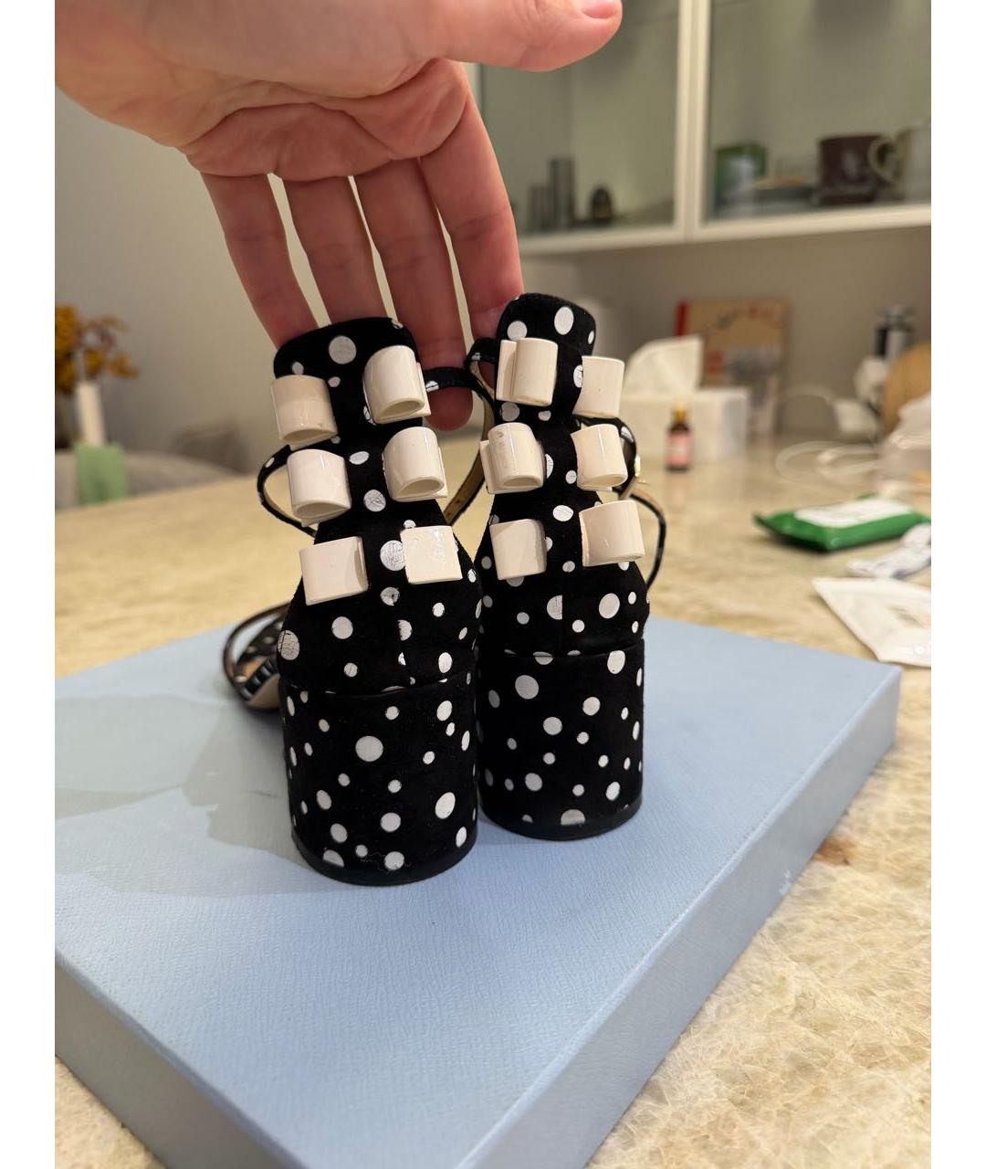 FERRAGAMO Черные кожаные босоножки, фото 3