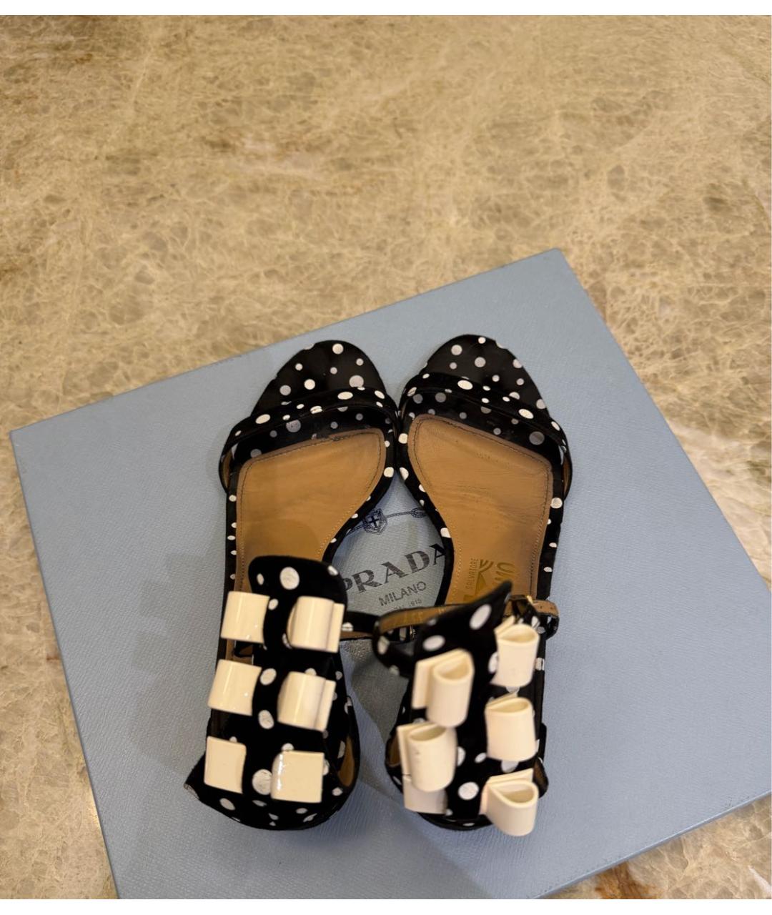 FERRAGAMO Черные кожаные босоножки, фото 5